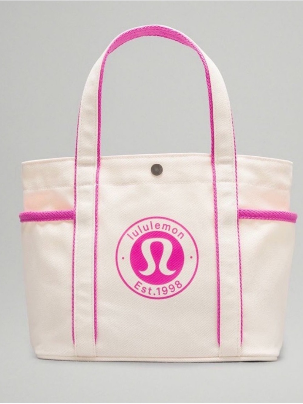 lululemon athletica Cream Canvas Tote with Pink Trim - Picture 1 of 2